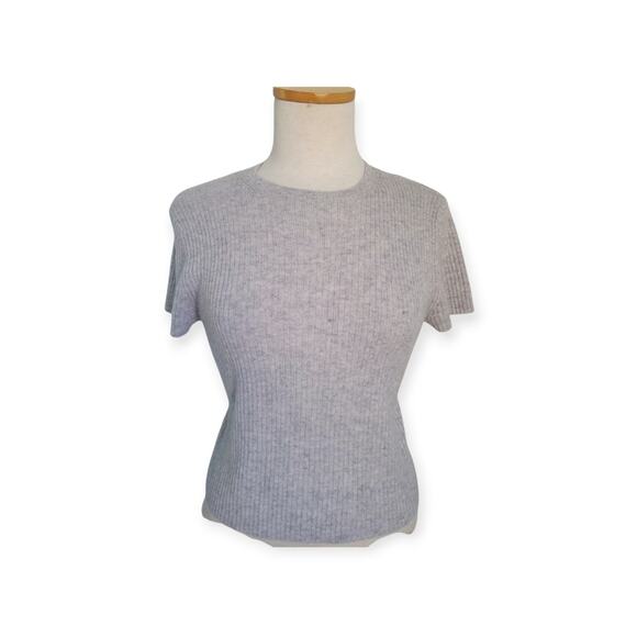 Cashmere Ribbed Knit Sweater Top HOUSE of HARLOW Size M $195 Minimalist Luxe - Picture 9 of 12